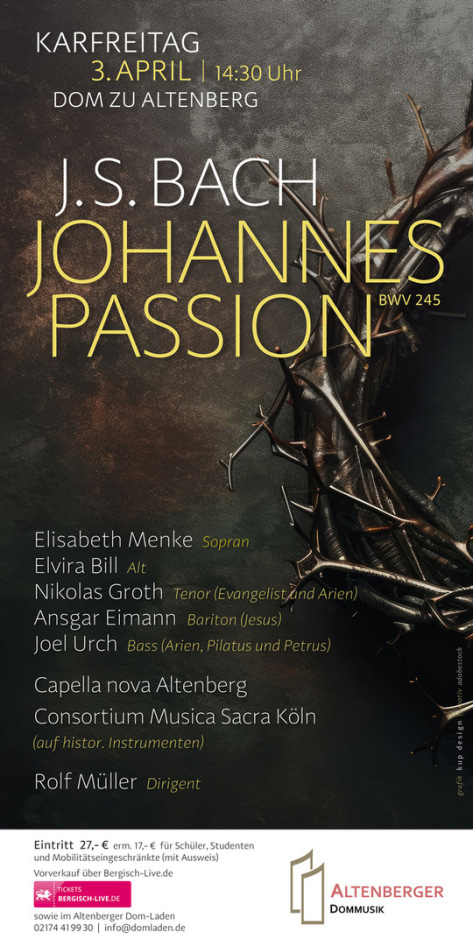 Plakat für Konzert am Karfreitag, 3. April in Altenberg